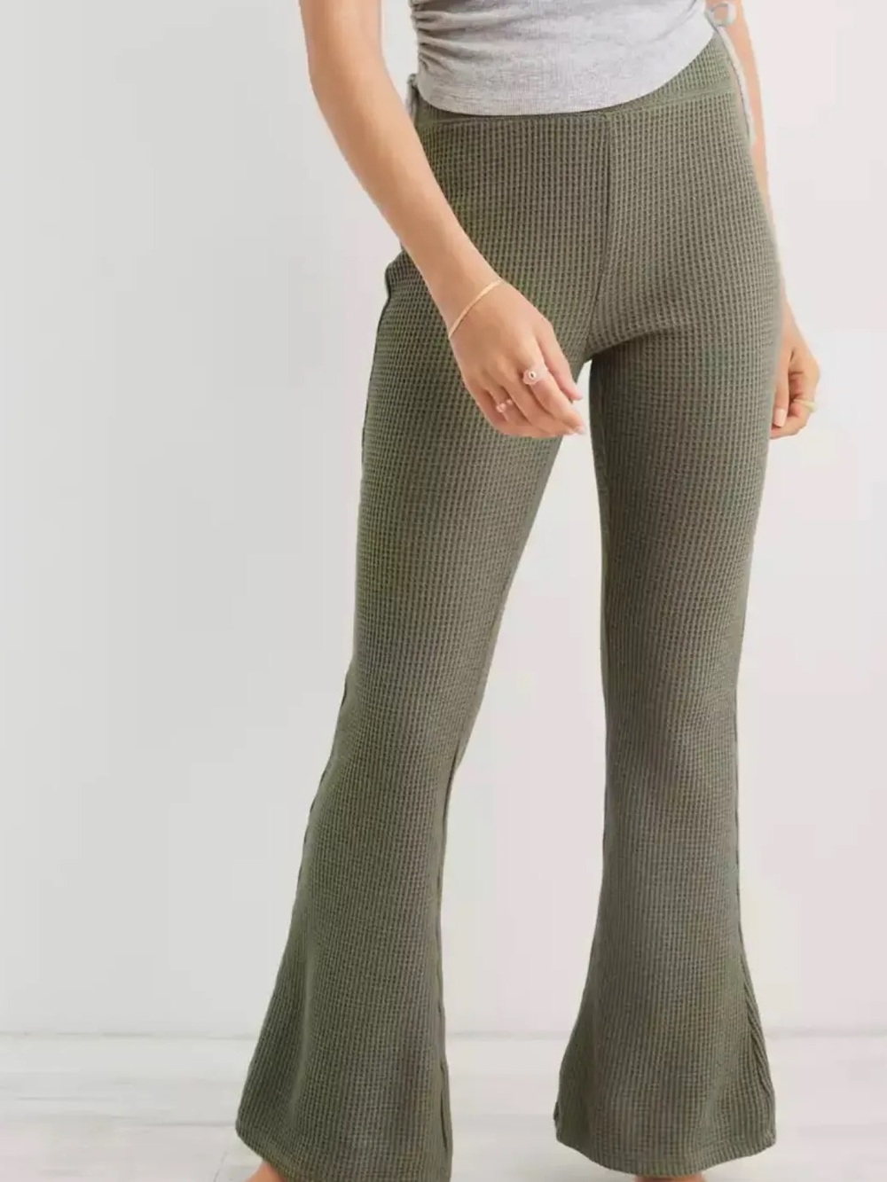 AERIE flare waffle pants